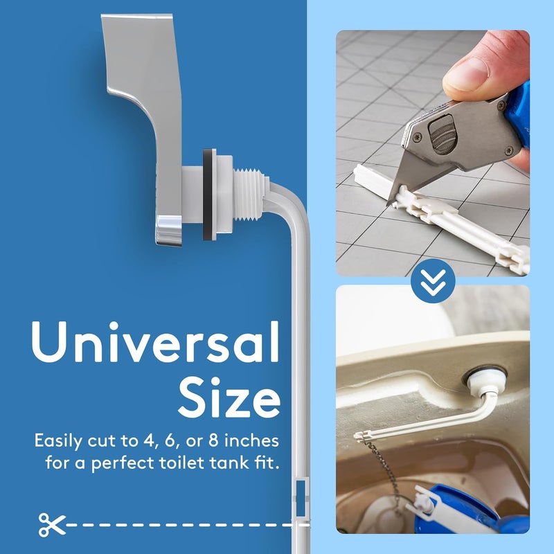 RAVINE Toilet Handle Replacement- American Standard Toilet Flush Handle with Elegant Design, Durable Toilet Flush Lever Front Mount - Easy to Install Toilet Bowl Handle Replacement (Chrome) - Image 5